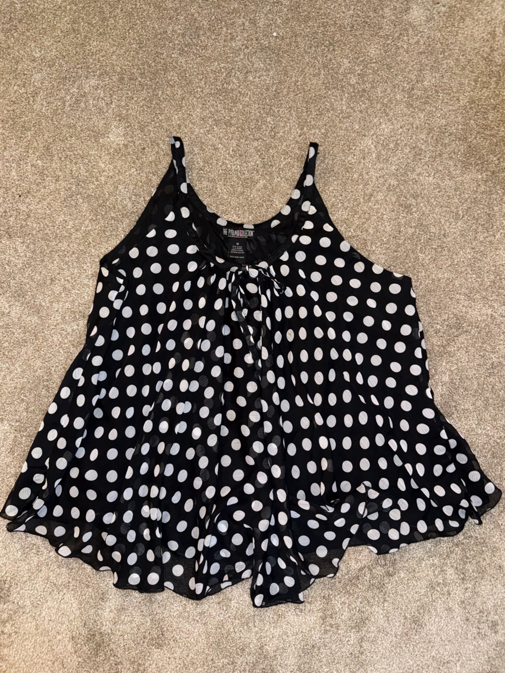 Black and White Polka Dot Sleeveless Blouse